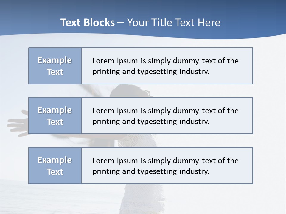 Young Asian Female At Beach Throwing Her Arms Back Behind Her. PowerPoint Template