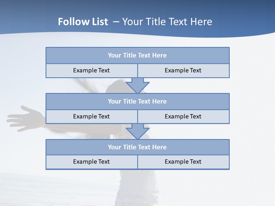 Young Asian Female At Beach Throwing Her Arms Back Behind Her. PowerPoint Template