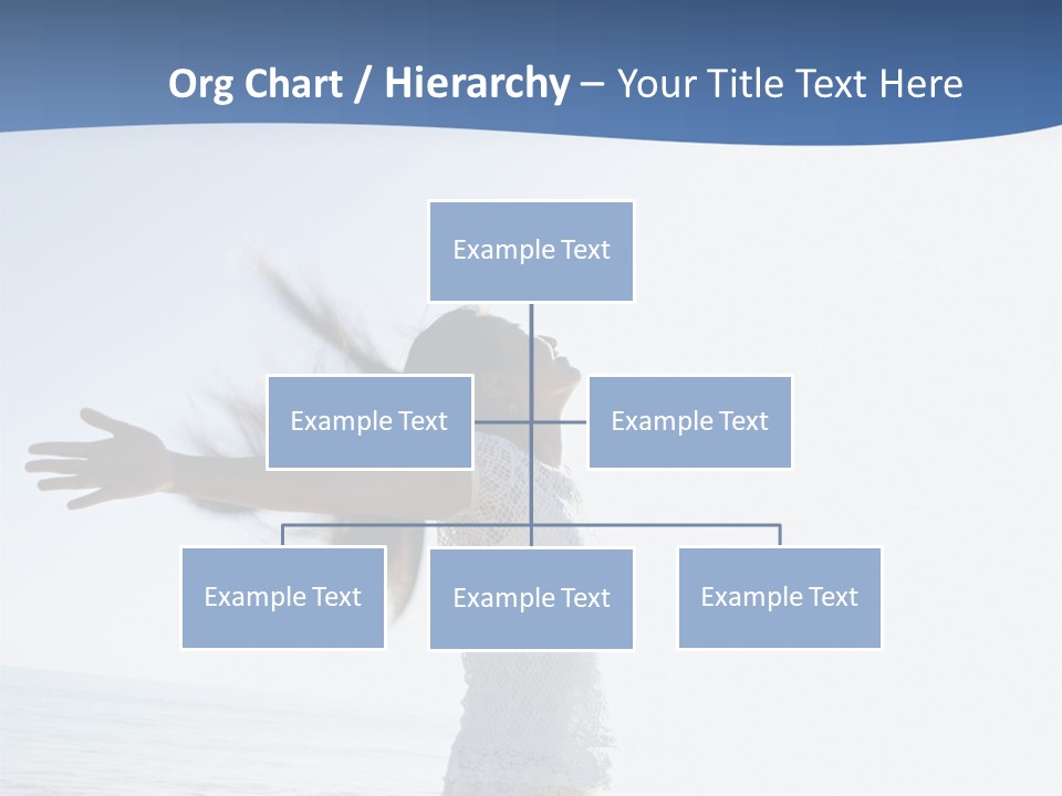 Young Asian Female At Beach Throwing Her Arms Back Behind Her. PowerPoint Template