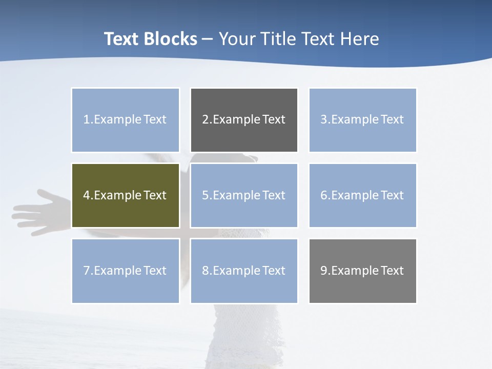 Young Asian Female At Beach Throwing Her Arms Back Behind Her. PowerPoint Template