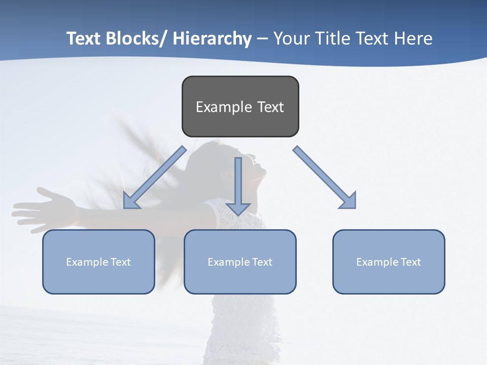 Young Asian Female At Beach Throwing Her Arms Back Behind Her. PowerPoint Template