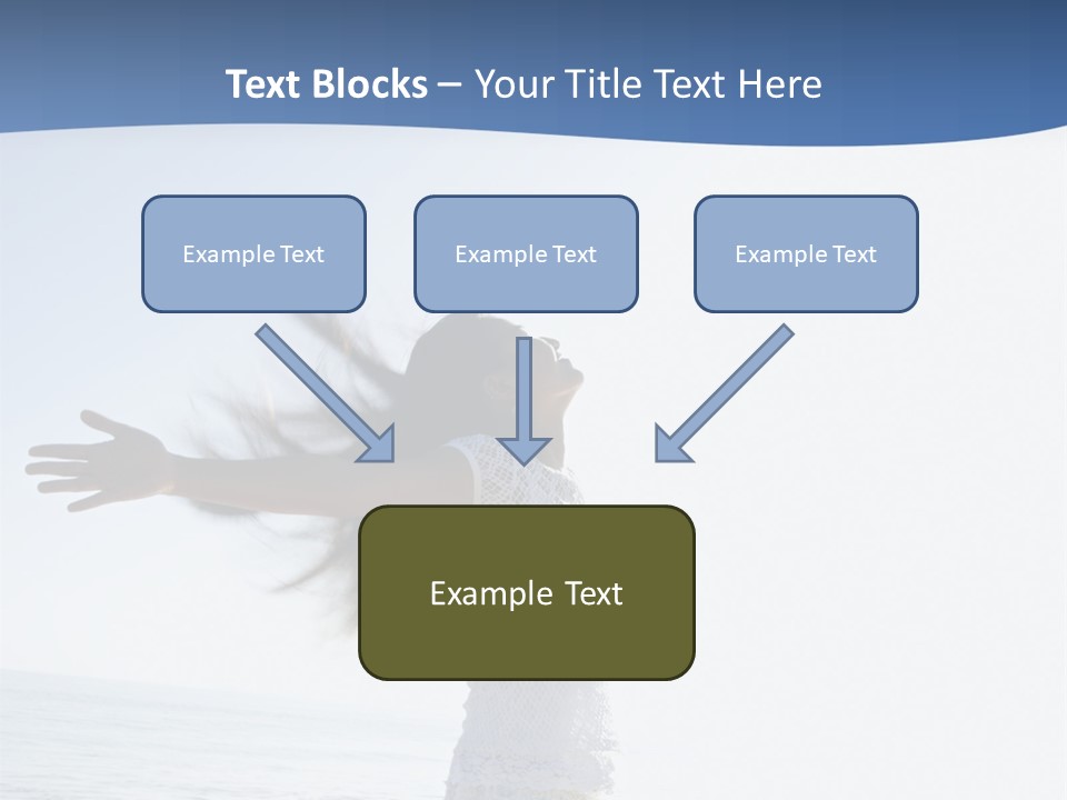 Young Asian Female At Beach Throwing Her Arms Back Behind Her. PowerPoint Template