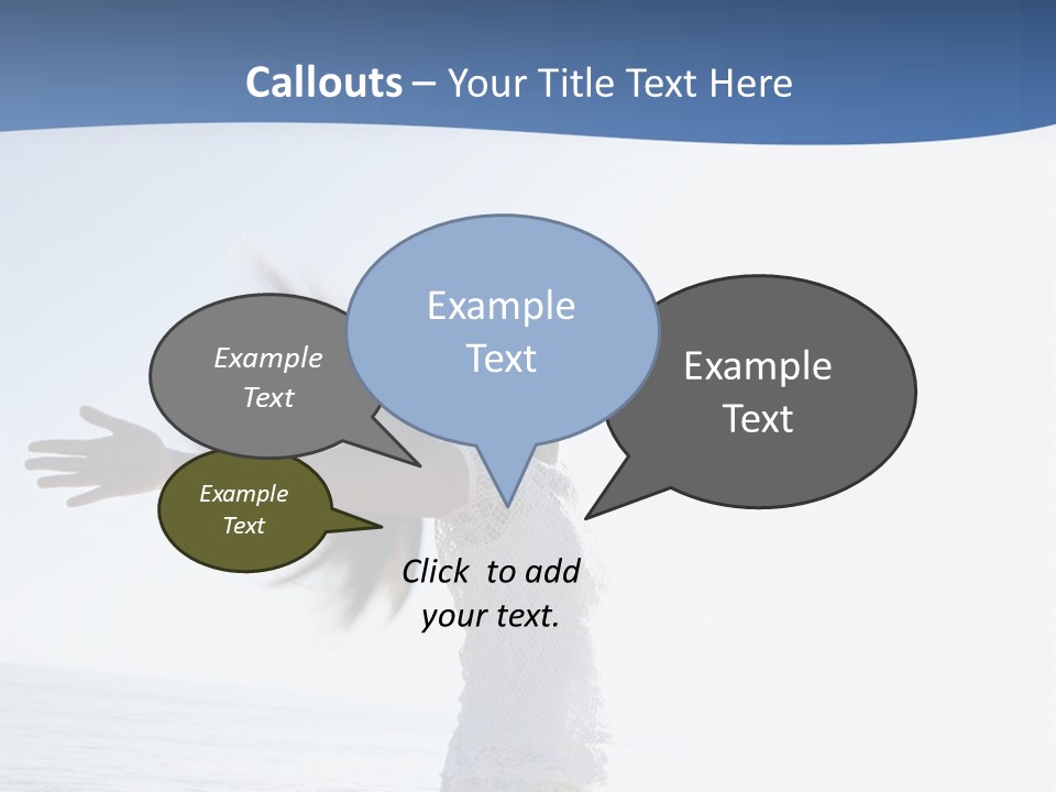 Young Asian Female At Beach Throwing Her Arms Back Behind Her. PowerPoint Template