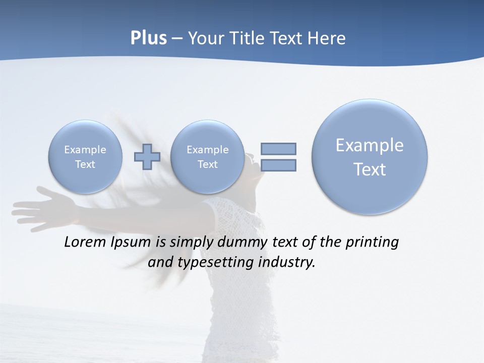 Young Asian Female At Beach Throwing Her Arms Back Behind Her. PowerPoint Template