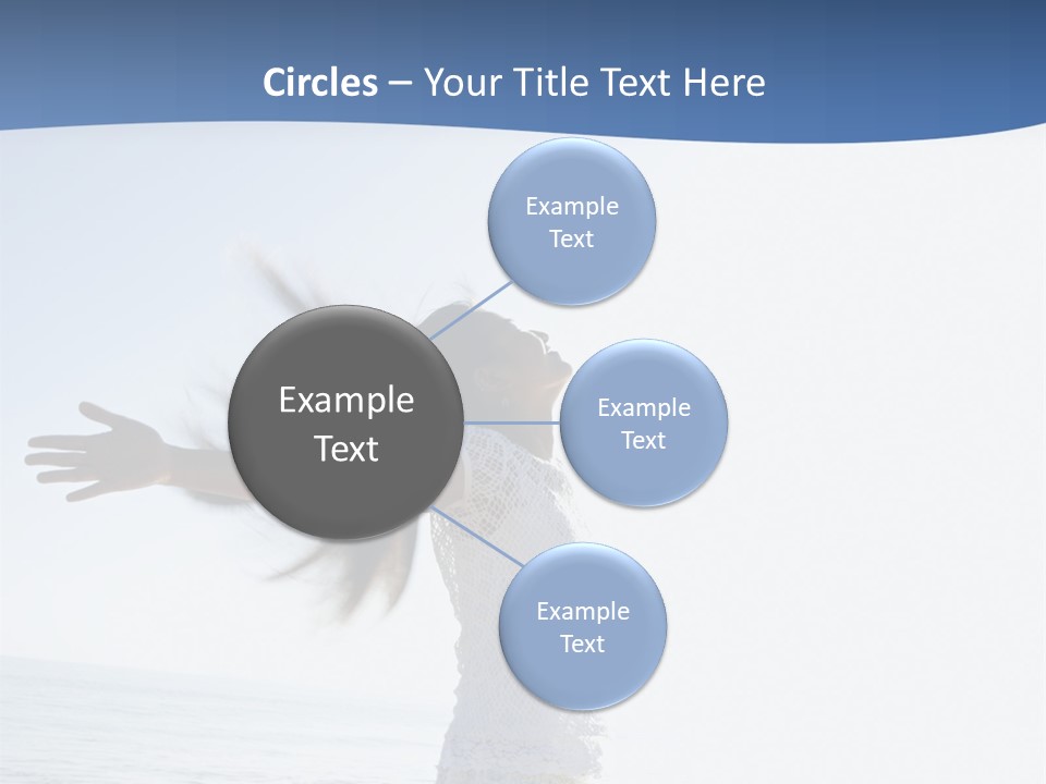 Young Asian Female At Beach Throwing Her Arms Back Behind Her. PowerPoint Template