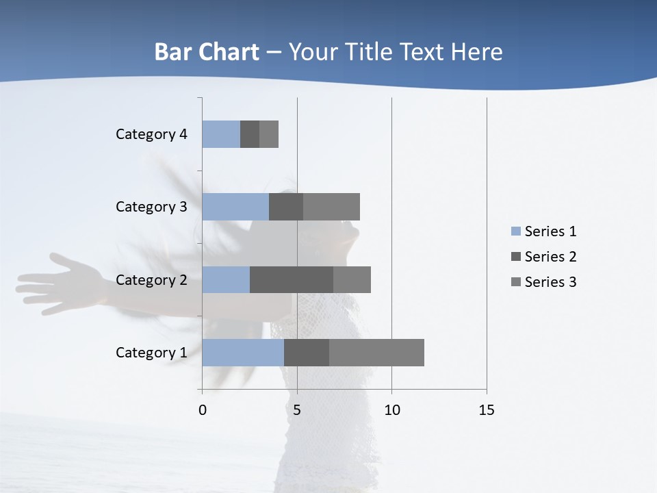 Young Asian Female At Beach Throwing Her Arms Back Behind Her. PowerPoint Template
