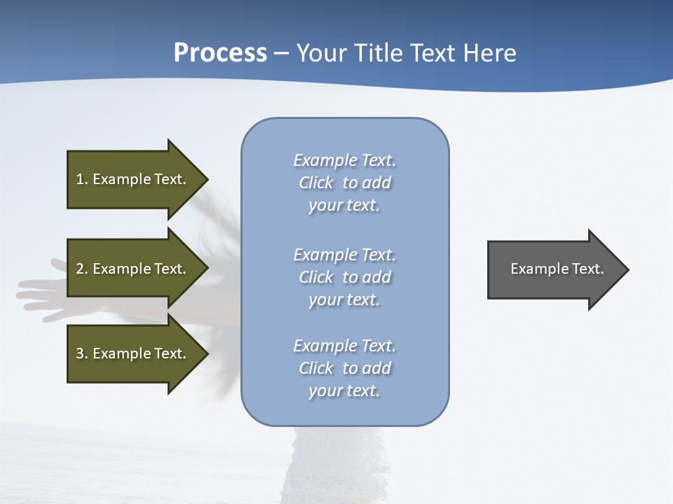 Young Asian Female At Beach Throwing Her Arms Back Behind Her. PowerPoint Template