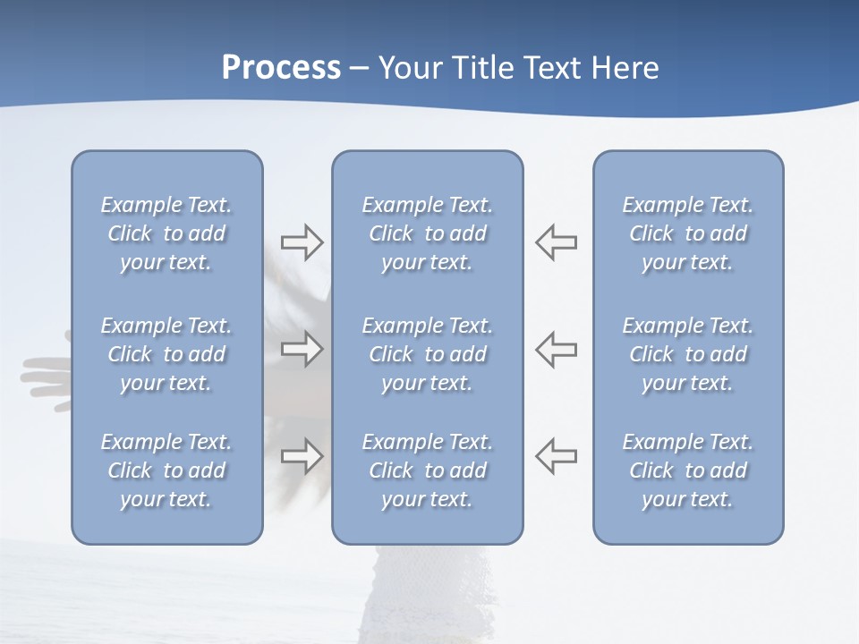Young Asian Female At Beach Throwing Her Arms Back Behind Her. PowerPoint Template
