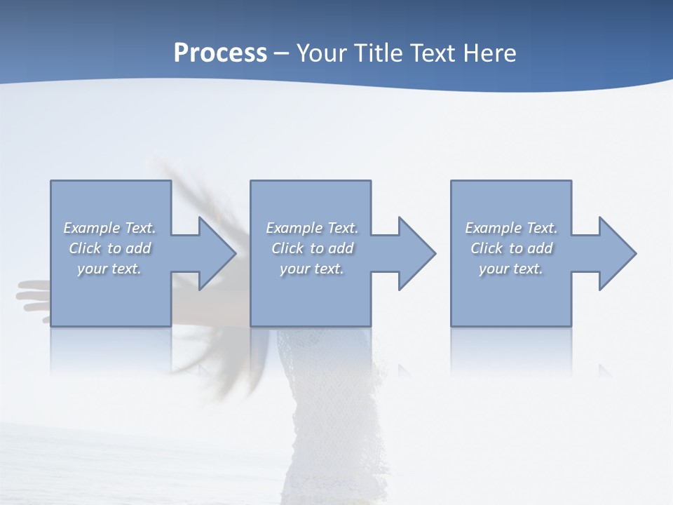 Young Asian Female At Beach Throwing Her Arms Back Behind Her. PowerPoint Template