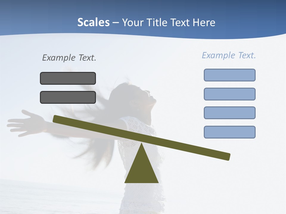 Young Asian Female At Beach Throwing Her Arms Back Behind Her. PowerPoint Template