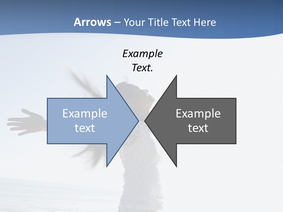 Young Asian Female At Beach Throwing Her Arms Back Behind Her. PowerPoint Template