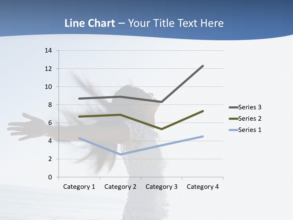 Young Asian Female At Beach Throwing Her Arms Back Behind Her. PowerPoint Template