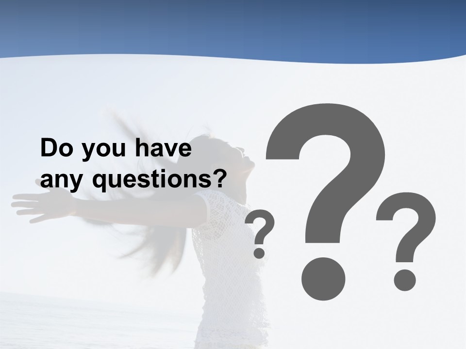 Young Asian Female At Beach Throwing Her Arms Back Behind Her. PowerPoint Template