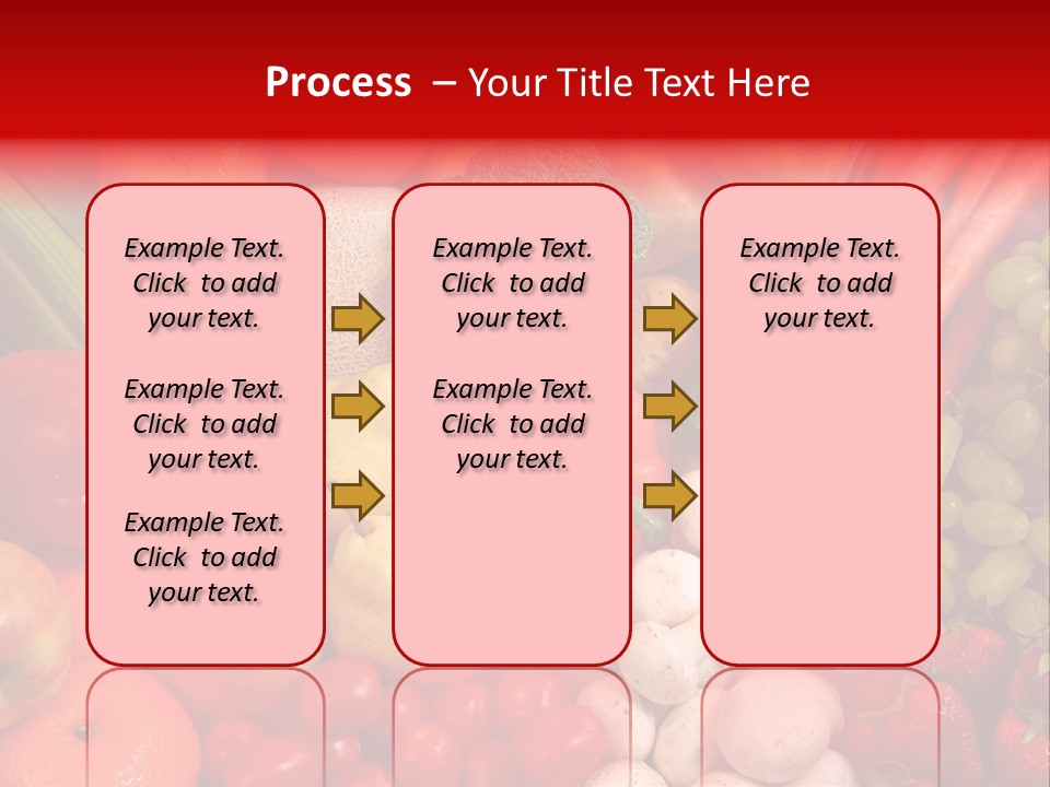 Fresh Fruit And Vegetable Variety, Water Droplets Visible At 100%. PowerPoint Template