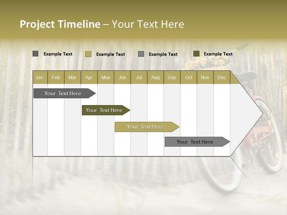 Red Vintage Bicycle With Basket And Flowers Leaning Against Wooden Fence At Beach. PowerPoint Template