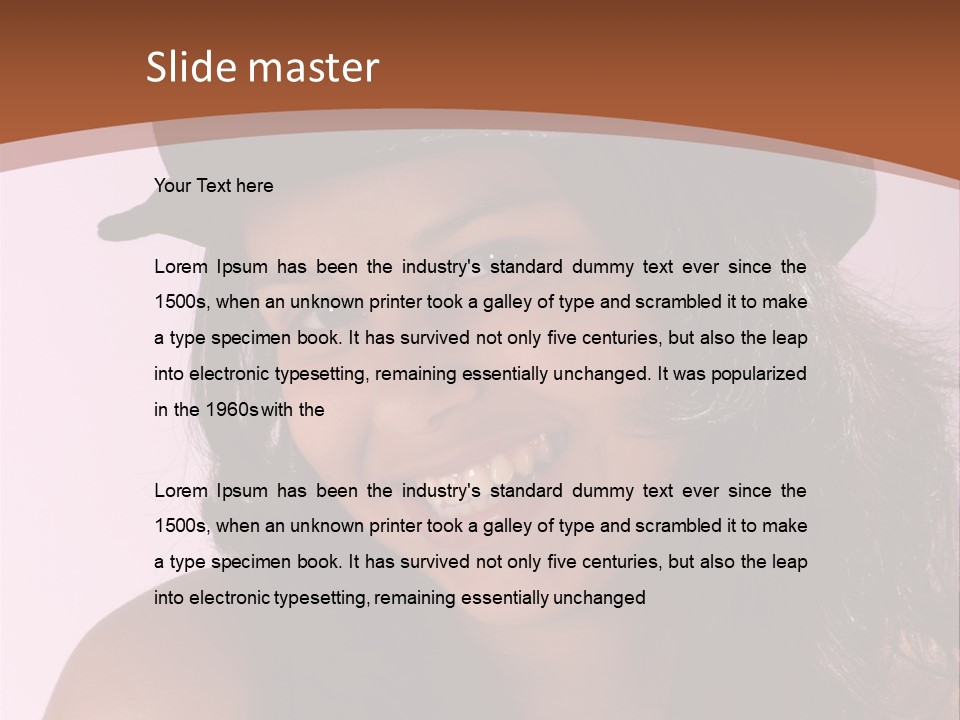 Cute Teenage Girl Wearing A Stylish Hat PowerPoint Template