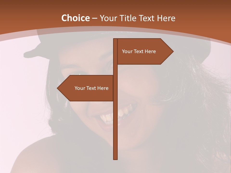 Cute Teenage Girl Wearing A Stylish Hat PowerPoint Template