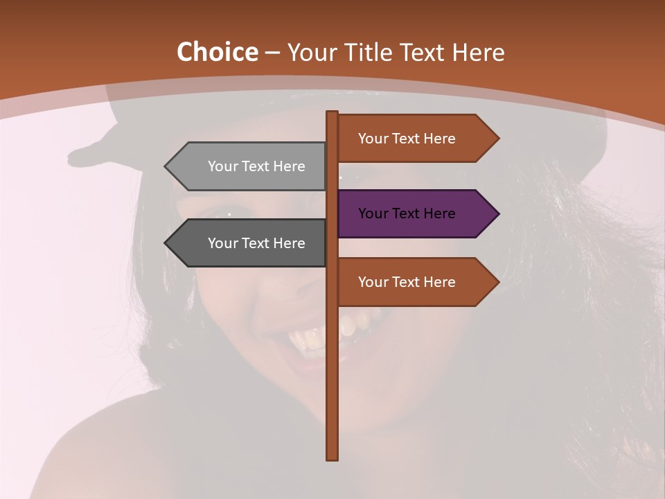 Cute Teenage Girl Wearing A Stylish Hat PowerPoint Template