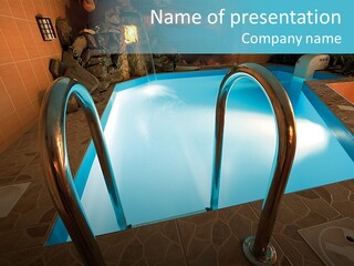 Cosy And Beautiful Pool In Modern Hotel PowerPoint Template