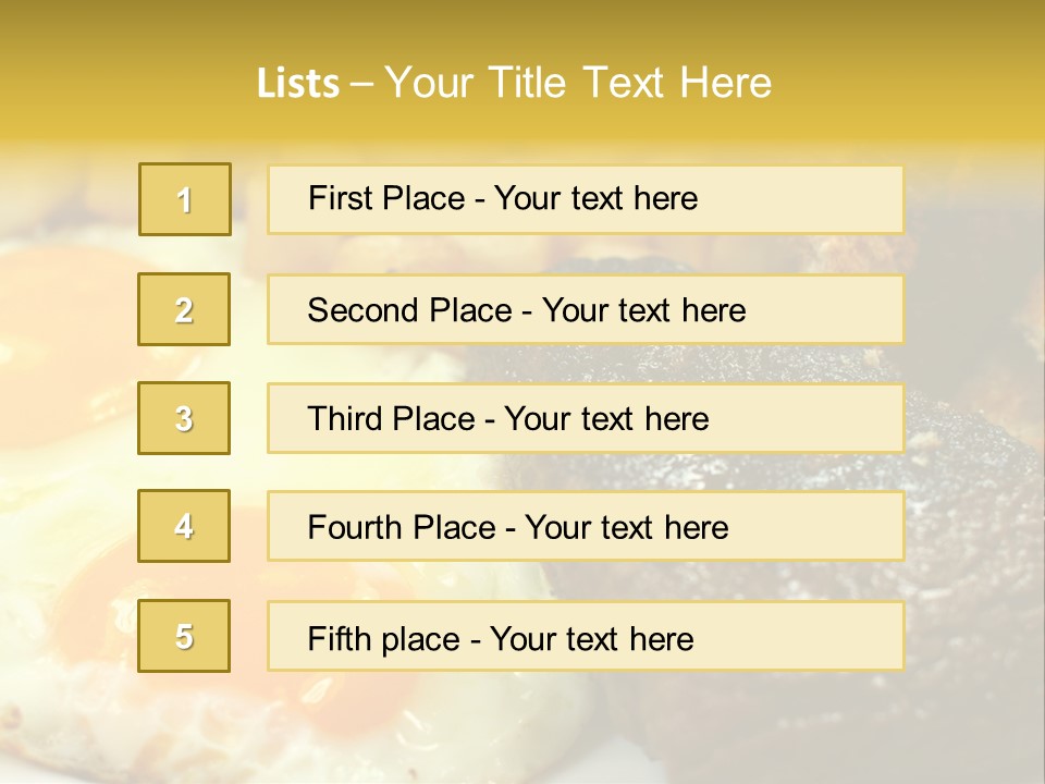 Delicious Steak And Eggs Breakfast PowerPoint Template