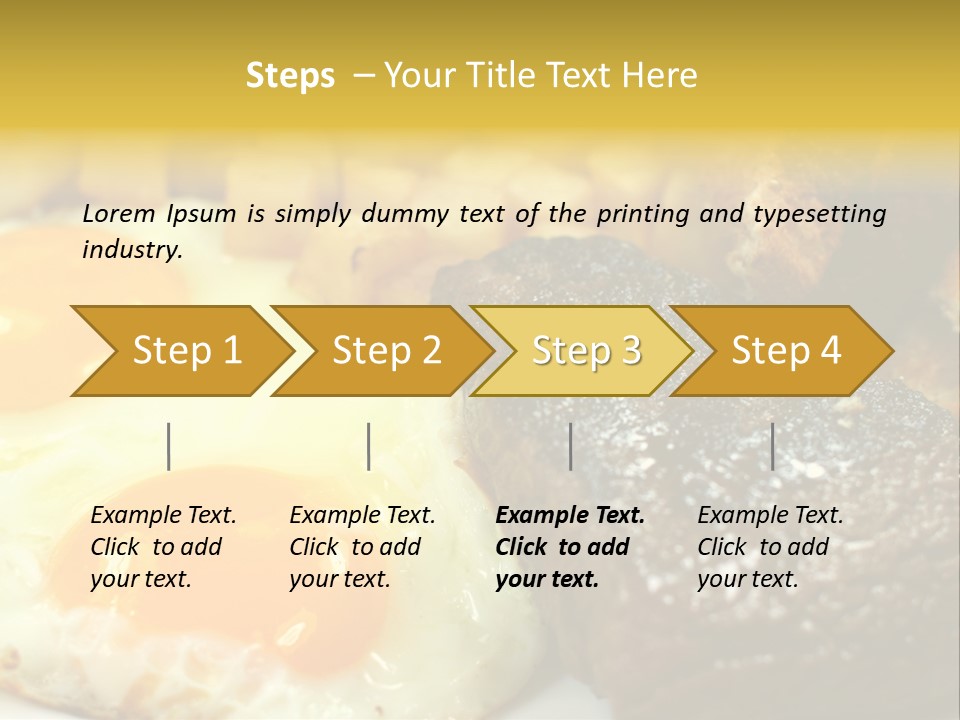 Delicious Steak And Eggs Breakfast PowerPoint Template