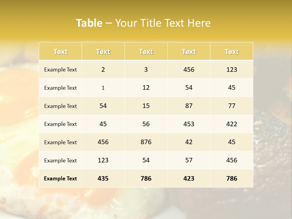 Delicious Steak And Eggs Breakfast PowerPoint Template
