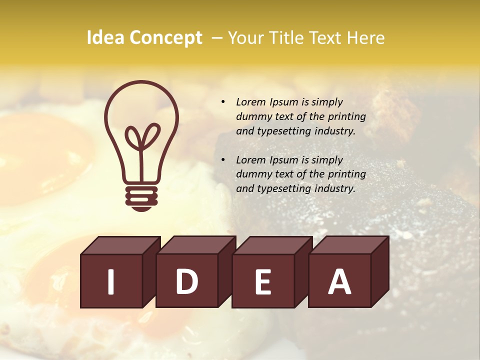 Delicious Steak And Eggs Breakfast PowerPoint Template