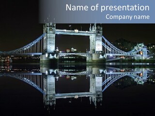Tower Bridge And Reflection PowerPoint Template