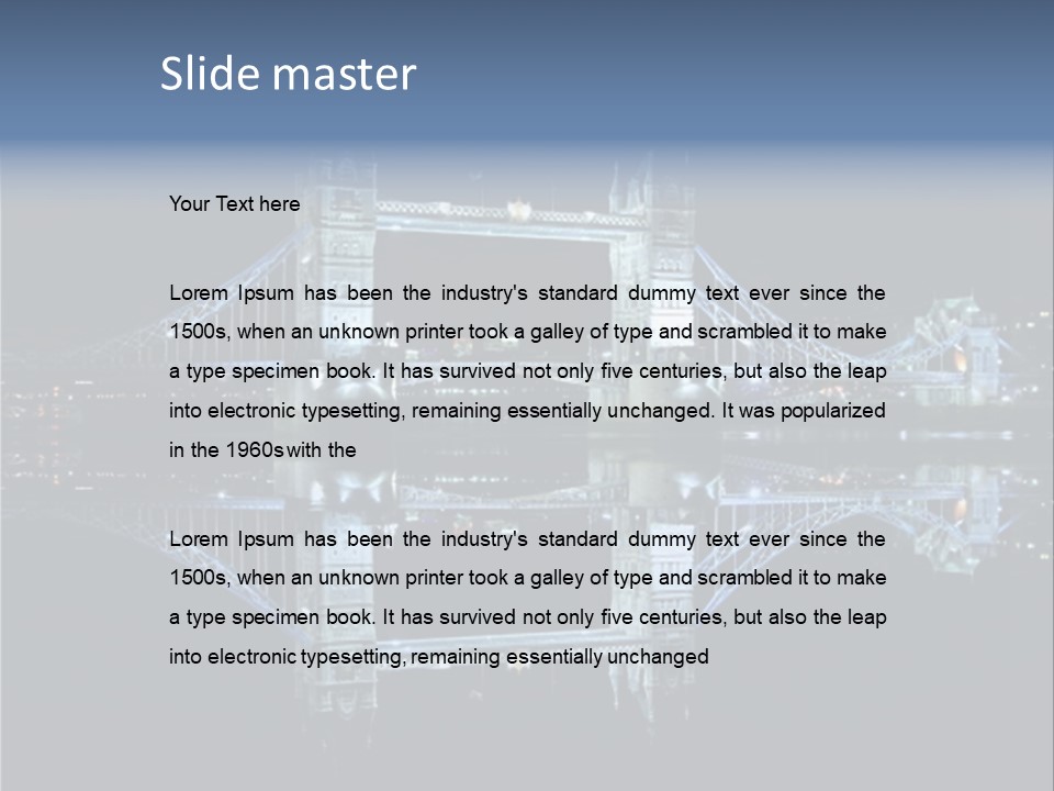 Tower Bridge And Reflection PowerPoint Template