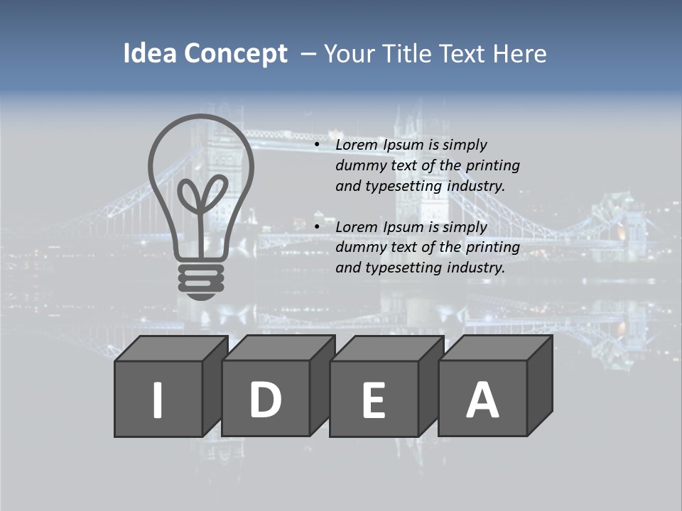 Tower Bridge And Reflection PowerPoint Template