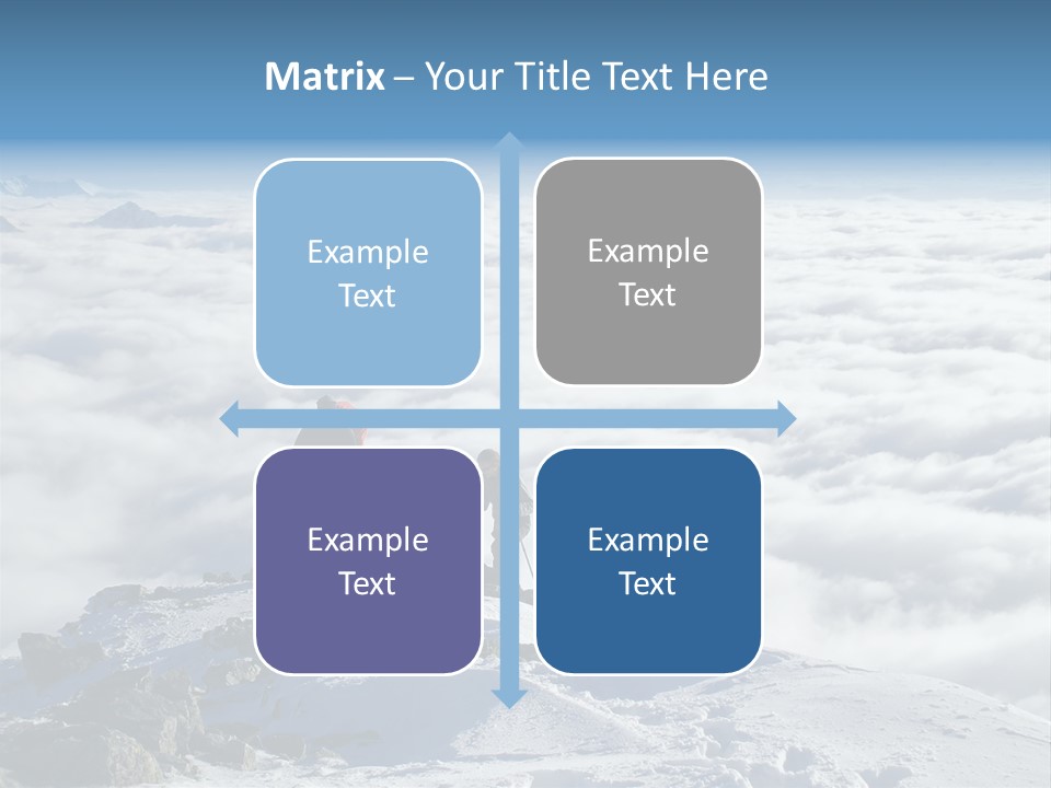 Two Hikers On Top Of Peak PowerPoint Template
