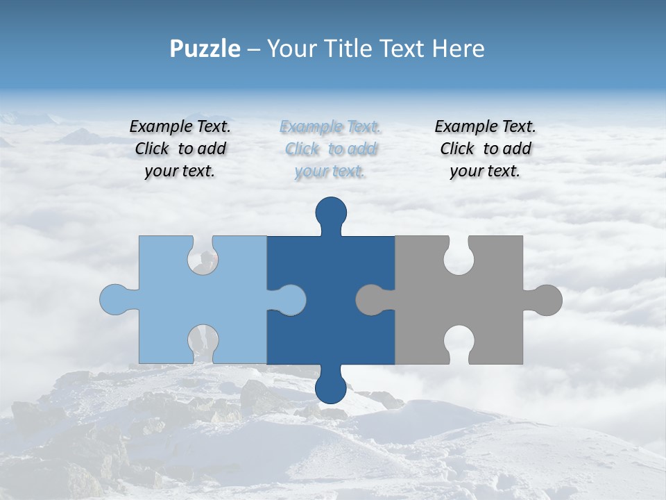 Two Hikers On Top Of Peak PowerPoint Template