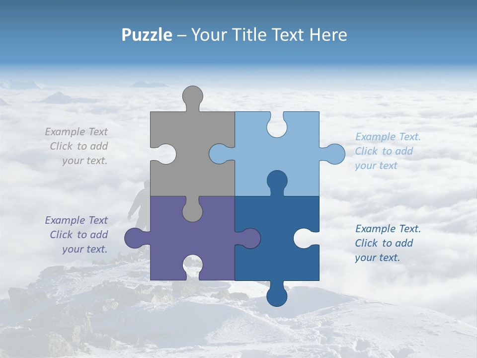 Two Hikers On Top Of Peak PowerPoint Template