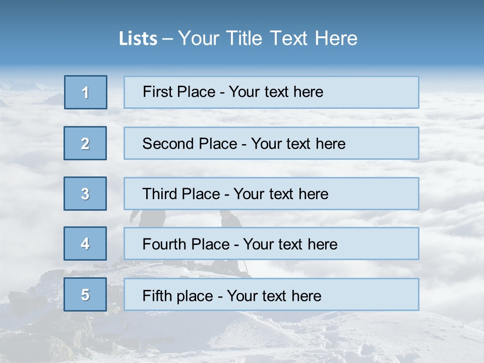 Two Hikers On Top Of Peak PowerPoint Template