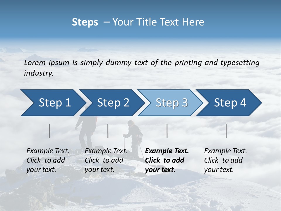 Two Hikers On Top Of Peak PowerPoint Template