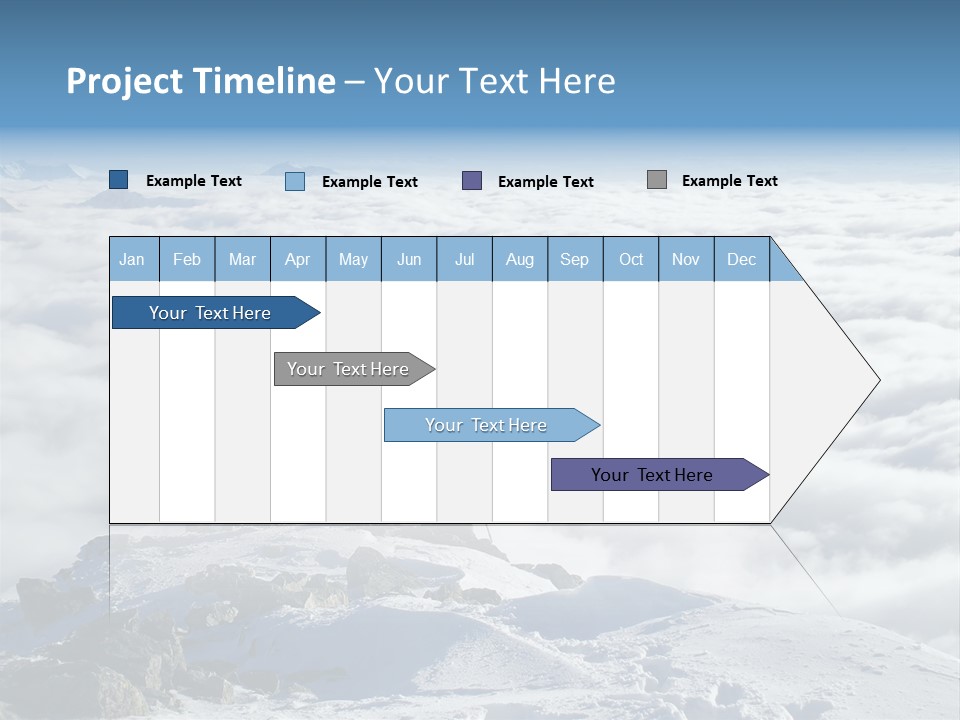 Two Hikers On Top Of Peak PowerPoint Template