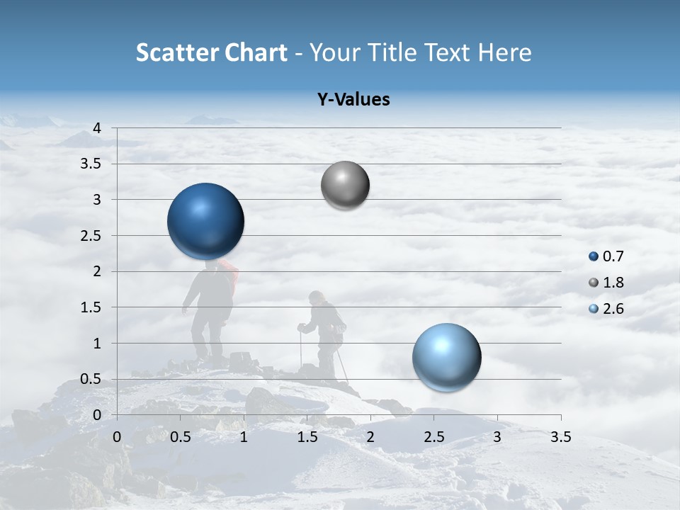 Two Hikers On Top Of Peak PowerPoint Template