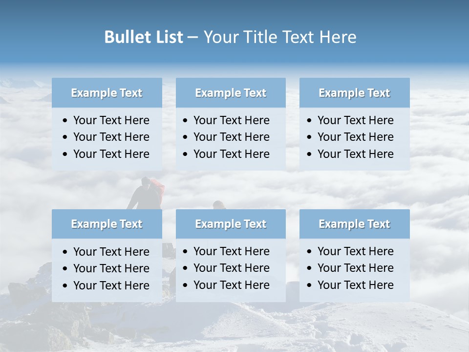 Two Hikers On Top Of Peak PowerPoint Template