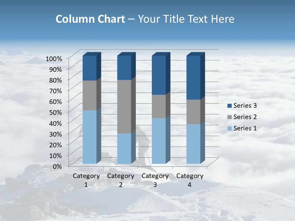 Two Hikers On Top Of Peak PowerPoint Template