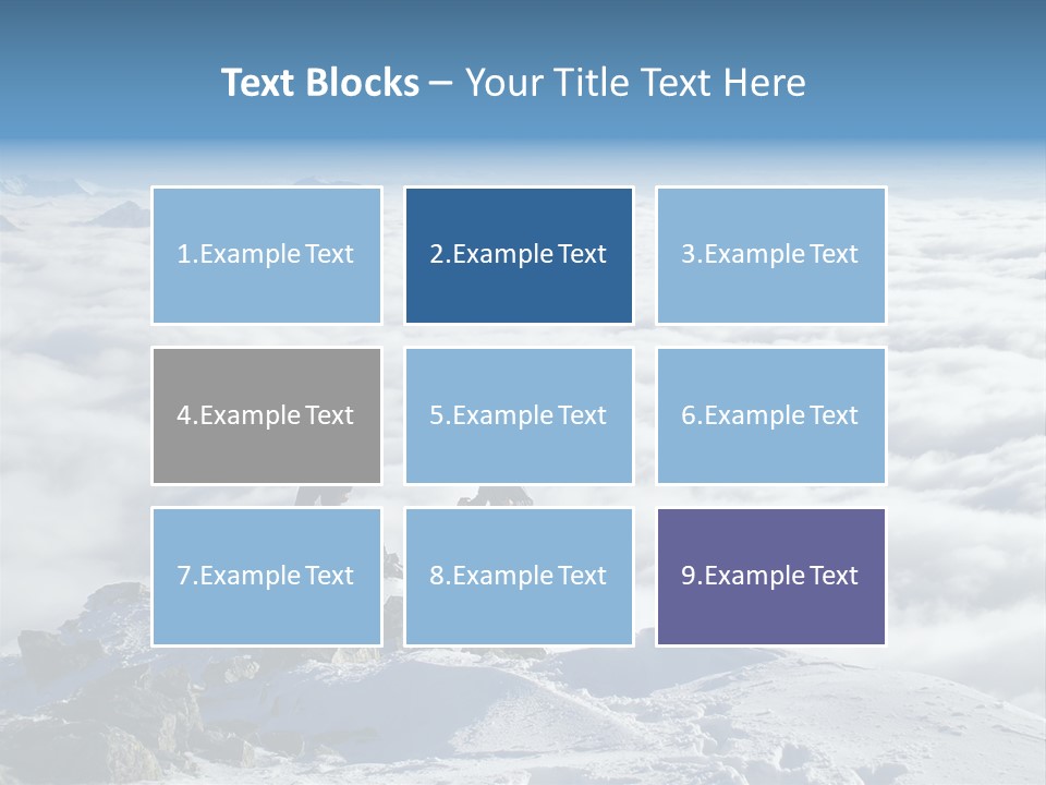 Two Hikers On Top Of Peak PowerPoint Template