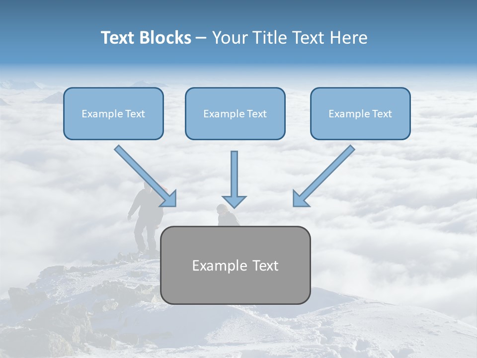 Two Hikers On Top Of Peak PowerPoint Template
