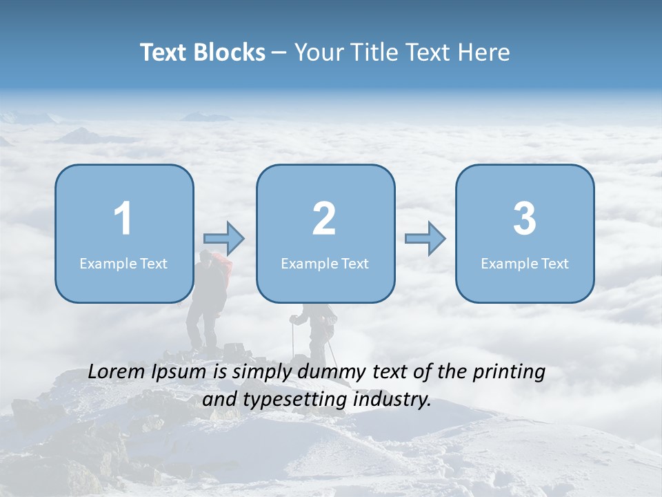 Two Hikers On Top Of Peak PowerPoint Template