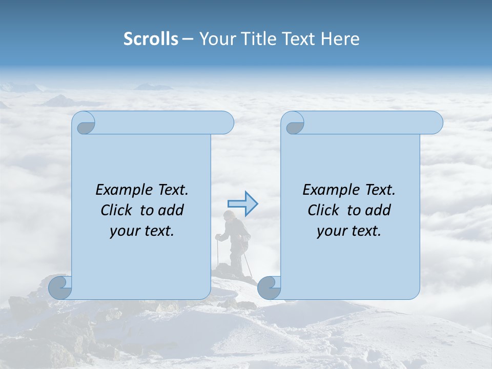 Two Hikers On Top Of Peak PowerPoint Template