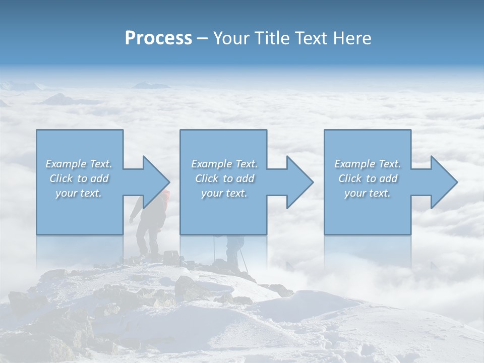 Two Hikers On Top Of Peak PowerPoint Template