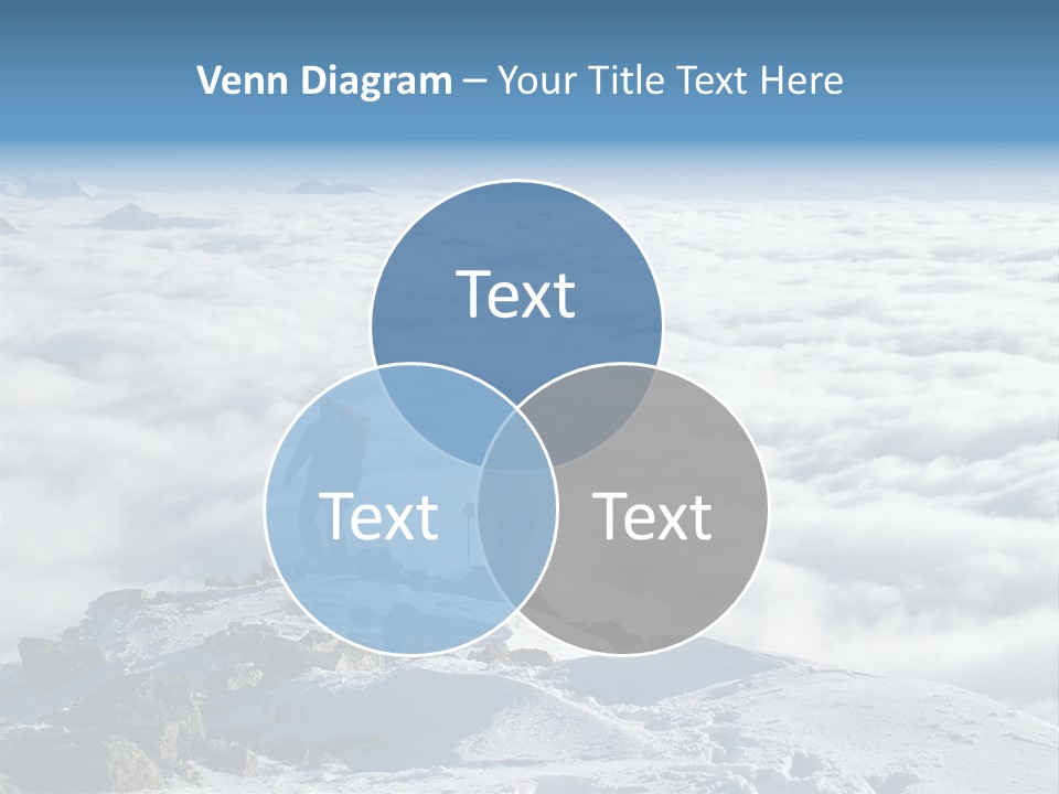 Two Hikers On Top Of Peak PowerPoint Template