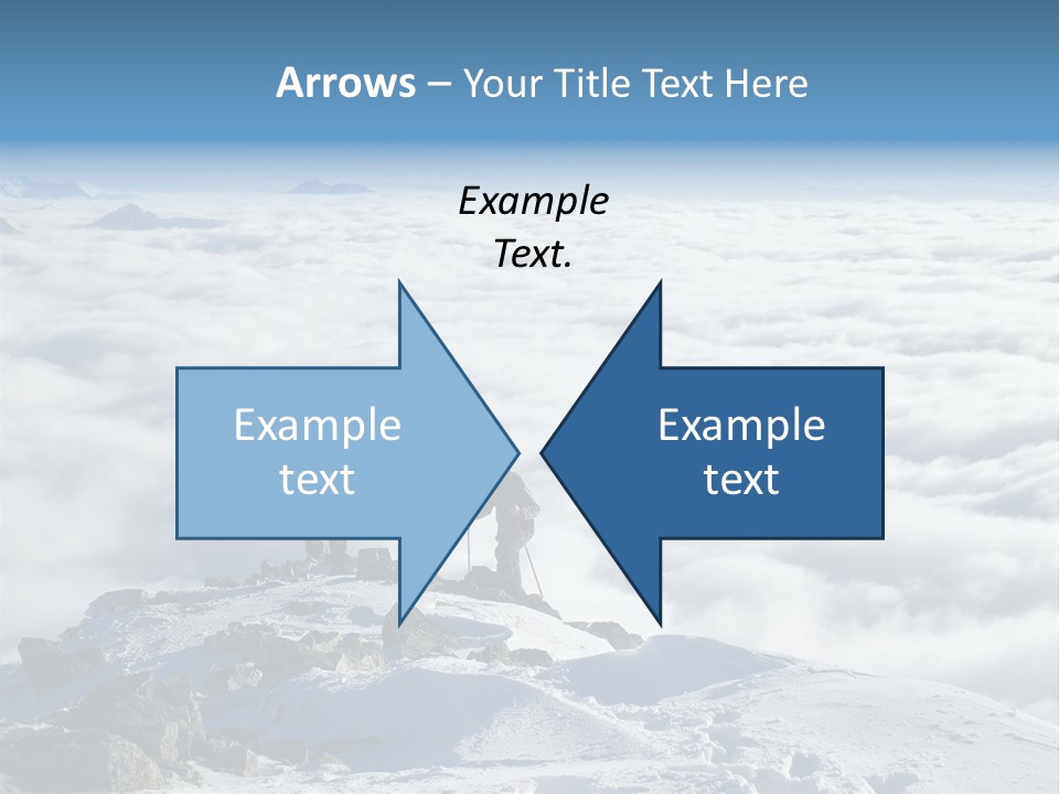 Two Hikers On Top Of Peak PowerPoint Template