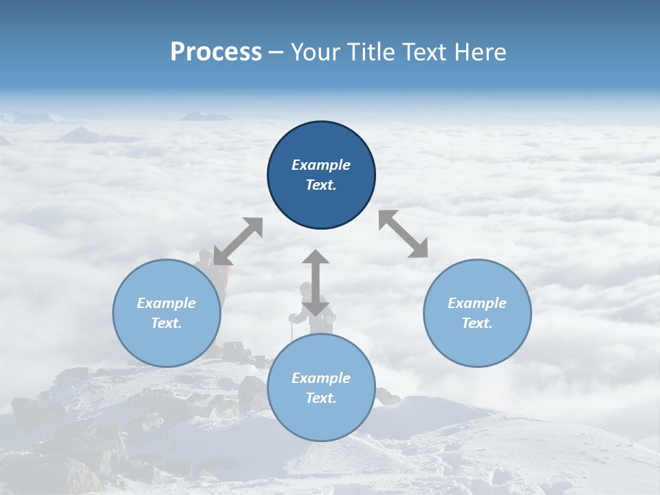 Two Hikers On Top Of Peak PowerPoint Template