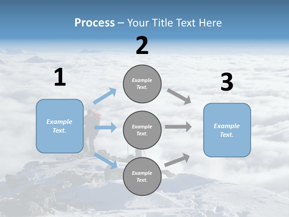 Two Hikers On Top Of Peak PowerPoint Template