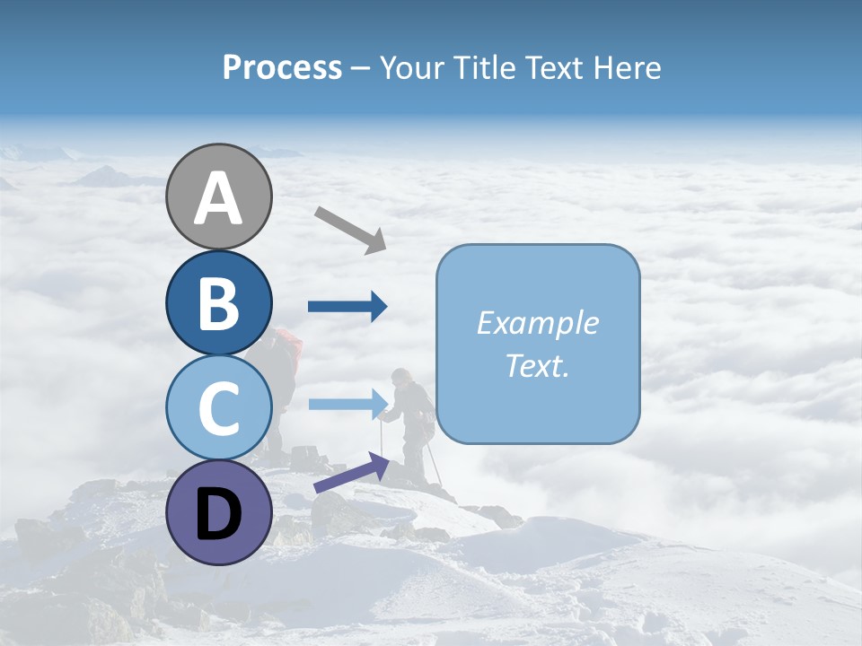 Two Hikers On Top Of Peak PowerPoint Template