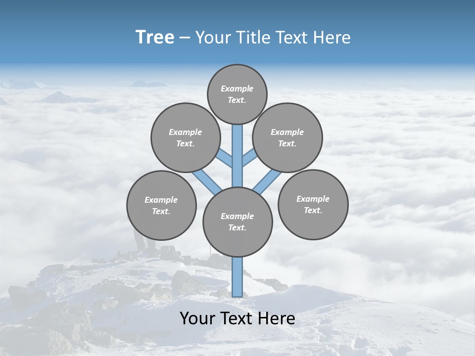 Two Hikers On Top Of Peak PowerPoint Template
